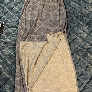 Blue and Gray Maxi Skirt with Diamond Pattern